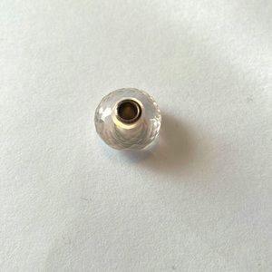 Trollbeads Rose Quartz bead. Very light pink, almost clear. New.